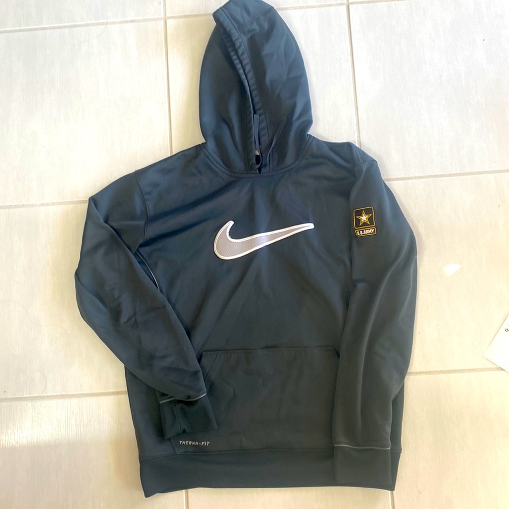 Nike Grey Army Hoodie SZ Large
